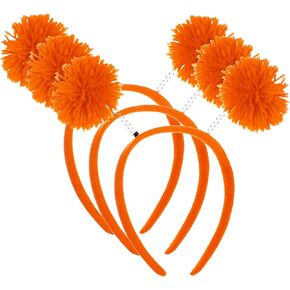 3 Pcs Pom Pom Headbands Head Bopper for Women Party Favor Headbands Costume Accessories for Halloween Mardi Gras