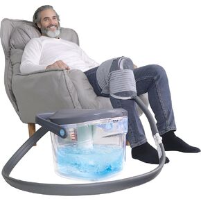 Cold Therapy System, Programable Timer, Wireless Remote, Double Walled Bucket, Post-Surgery Pain Reliever, Ice Therapy Machine for Knee After Surgery