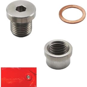 12mm Transmission Drain Plug Kit Steel Bung & Steel Plug & Washer Transmission Sump Drain Plug Oil pan drain plug (Weld In)