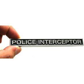 1x Police Interceptor Emblem 3D Badge Decal Sticker Compatible with Explorer Crown Victoria (Chrome)