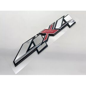 1PC Fender Rear 4x4 Emblem 3D Badge Nameplate Letter Decal Replacement for 2007-2023 Sierra Canyon Colorado 1500 2500 HD 3500 HD (Chrome Red)
