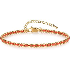 Women's Red Rope Gold Bracelet - 14k Gold Plated Link Bracelets,Hypoallergenic Stainless Steel Adjustable Luck Red Woven Bracelet,Christmas Valentine's Day Birthday Party Trendy Jewelry Gift for Her