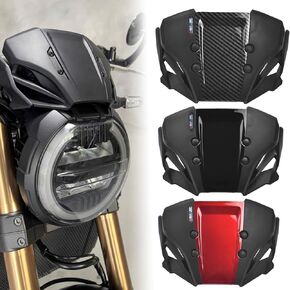 دراجة نارية الزجاج الأمامي الشاشة الأمامية انحراف الرياح واقي الزجاج الأمامي Flyscreen متوافق مع H-Onda CB650R CB 650 R CB-650-R 2019 2020 2021 2022 2023 (أسود)