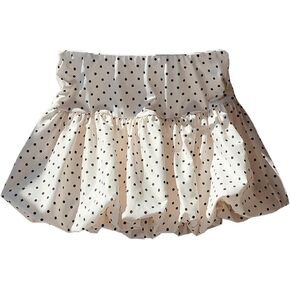 Milumia Women's Polka Dots Bubble Skirt Ruffle Hem A Line Balloon Puffy Short Skirts