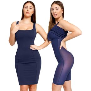 Popilush Shapewear Dress Workwear Built in Shapewear Dress Square Neck Sleeveless Dress 3D HIPS Offer