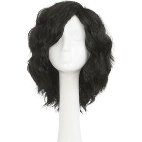 Swiking Mens Black Short Curly Wig Side Part ANIME HAIRE شعر مستعار in Kuwait