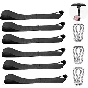 ربط حلقة ناعمة أسفل الأشرطة مع 6 أجزاء من مقاطع carabiner ، خطاف التعادل لأسفل موسع مع 6 أجزاء M6 2.36 بوصة SUS SUP خطاف ، متعددة آمنة للحقيبة ، الأشرطة ، التخييم ، الصيد ، المشي لمسافات طويلة والمزيد
