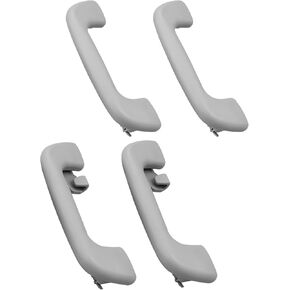 4 PCS 74610-52030 الأمامية الخلفية السقف الداخلية السحب ملائمة لتويوتا كورولا 4RUNNER ياريس بريوس RAV4 VIOS 2003-2021 استبدال 74610-52020 ، السائق الجانبي الجانبي مقبض سكة حديد رمادي.