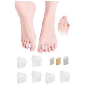 Adjustable Big Toe Separators For Women Men, Silicone Gel Spacers Corrector, For Bunion Hammer Overlapping, 6 Pcs