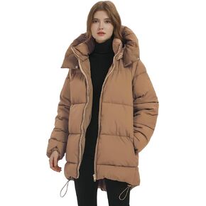 Pehmea نساء معاطف معطف دافئ معطف دافئ معاطف دافئ باهميا (khaki-xl)