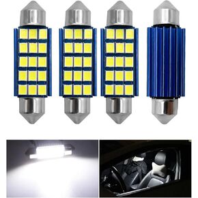 4PCS LED LED مصابيح مشرقة للغاية ، 2835 6000K 1200LM مصابيح قبة LED ، استبدال المصابيح للعبور خريطة قبة السيارة ، إكسسوارات مصابيح LED Universal Car (أبيض)
