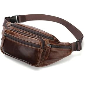 HEBETAG LEATHY FANNY PACK BACK BAC للرجال للنساء سفر المشي لمسافات طويلة يركضون حزام بوم نحيف محفظة محفظة محفظة