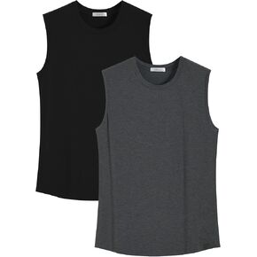 Latuza Men's Sleeveless Workout Shirt Gym Muscle Tank Top 2 Pack