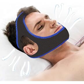 Anti Snoring Chin Strap with 2 Adjustable Velcro, Soft Airflow Chin Straps for Snoring, Safe and Effective Anti Snore Device, cpap Chin Strap to Keep Mouth Closed and Reduce Snoring