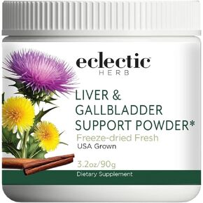 ECLECTIC INSTITUTE Raw Freeze-Dried Non-GMO Organic Liver and Gallbladder Support | Whole Food Powder with Milk Thistle, Beet Juice, Dandelion, Turmeric, Cinnamon | 90 Grams