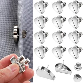 12 Pairs Magnetic Curtain Closure, Magnetic Curtain Clips for Indoor Outdoor Curtains to Prevent Light Leaking, Curtain Magnetic Clips for Home Bedroom Office Draperies
