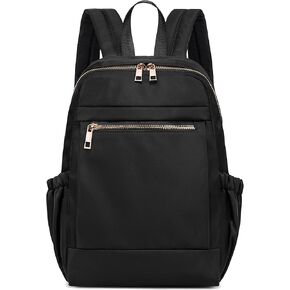 LOIDOU Mini Backpack for Women Small Backpack Purse Lightweight Girls Casual Daypack Bookbag for College School Work Travel, Black(13.7"x11"x4")