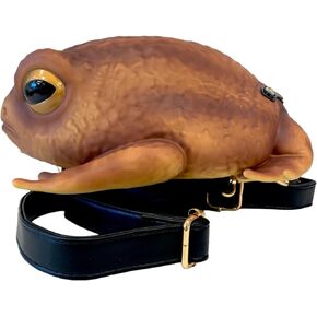 Brown Tan Rain Frog Toad Mini Backpack Bag Witch Frog Cottagecore Goblincore Cute Aesthetic