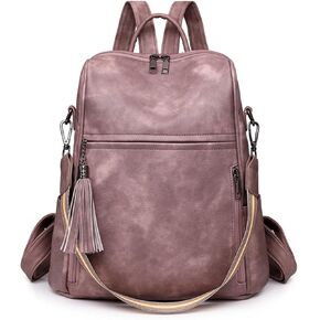 Leather Backpack Purse for Women, Large Designer Travel Backpack, Convertible Shoulder Bag, Fashion Casual Daypack, Backpack for Women Fashion (Pink)