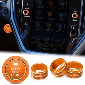 غلاف مقبض 5pcs لـ Subaru Crosstrek Impreza 2024 2025 الملحقات ، 2025 Forester ، 2020-2025 Legacy Outback ، 22-24 WRX 23-25 ​​، لحن المولود ، ابدأ إيقاف الزر Ring Ring Cover (Red)