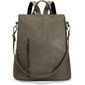 HUA ANGEL Vegan Leather Backpack Handbag for Women Anti-theft Travel Backpack Purse Convertible Medium for Work College Daily
