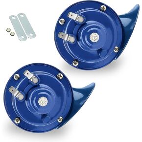 2 PCS Air Power Power Horn ، 3.35 "× 3.54" 300dB إكسسوارات تعديل مكبر الصوت Super Light ، مكبر صوت متين للماء 12 فولت ، Universal لمعظم السيارات للدراجات النارية (الأزرق)