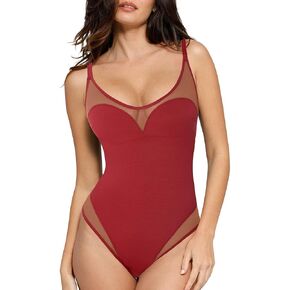 Popilush The Shapewear Bodysuit for Tummy Control Mesh Bodysuits with Build in Bra 2024 Summer Tank Top