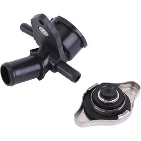 LFDV1517Y Radiator Coolant Filler Neck with Cap Assembly Compatible for Mazda 5 2012-2015 2.5L Plastic Upper Radiator Coolant Filler Neck Water Pipe