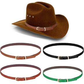 4pcs جلد قبعة الجلود لقبعة رعاة البقر ، قابلة للتعديل رعاة البقر hatband النمط الغربي hatbands panama hatband للرجال النساء