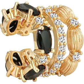 MEVECCO Ear Cuffs Non Piercing For Women 18K Gold Plated CZ Ear Cuff Earring Clip on Cartilage Fake Hoop Earrings Stack Jewelry Gifts in Kuwait