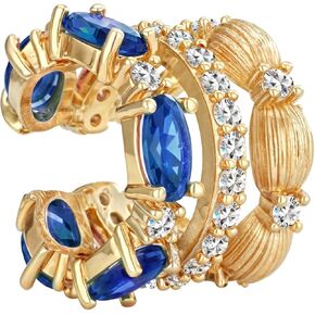 أصفاد الأذن Mevecco غير مثقبة للنساء 18 كيلو بايت مطلي بالذهب CZ Cuff Cuff Clip على غضروف الهدايا المزيفة من المجوهرات المكدس