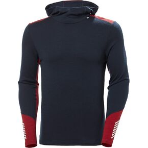 Helly-Hansen LIFA Merino Midweight Hoodie - Men's 2-in-1 Base Layer, Flatlock Seams, Cold Weather Essential