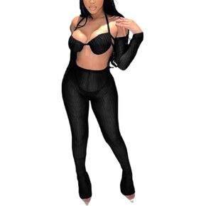 ملابس عيد ميلاد Kafiloe للنساء Sexy 2 Outfits Clubwear Mesh See من خلال مجموعة سروال المضيئة في BODYCON