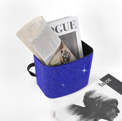 Rhinestone Car Trash Can Garbage Women Car Trash Can Opening Car Trash Bag Hanging Bling Automotive Trashcan for Women Car, Red in Kuwait