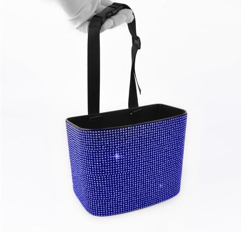 Rhinestone Car Trash Can Garbage Women Car Trash Can Opening Car Trash Bag Hanging Bling Automotive Trashcan for Women Car, Red in Kuwait