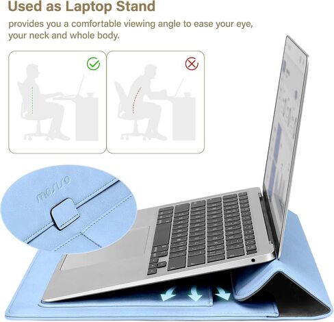 حقيبة كمبيوتر محمول MOSISO مقاس 13 بوصة متوافقة مع MacBook Air 13.6 2024-2022 M3 A3113 M2 A2681/Air 13 2022-2018 M1/Pro 13 2024-2016 M2 M1، حقيبة حمل بغطاء من جلد البولي يوريثان مع حامل وحقيبة صغيرة، بيج in Kuwait