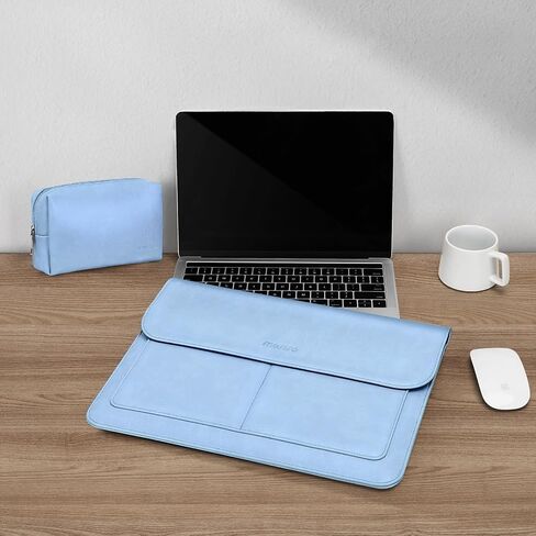 حقيبة كمبيوتر محمول MOSISO مقاس 13 بوصة متوافقة مع MacBook Air 13.6 2024-2022 M3 A3113 M2 A2681/Air 13 2022-2018 M1/Pro 13 2024-2016 M2 M1، حقيبة حمل بغطاء من جلد البولي يوريثان مع حامل وحقيبة صغيرة، بيج in Kuwait