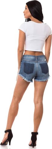 Aphrodite Denim Shorts for Women – Mid Rise Hand Sanding Distressed Destroyed Ripped Casual Fashion Summer Jeans in Saudi Arabia