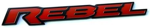 1pc OEM 13 Inches Rebel Tailgate Emblem Badge 3D Nameplate Compatible with 1500 2500 3500 (Black Red) in Saudi Arabia