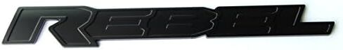1pc OEM 13 Inches Rebel Tailgate Emblem Badge 3D Nameplate Compatible with 1500 2500 3500 (Black Red) in Saudi Arabia