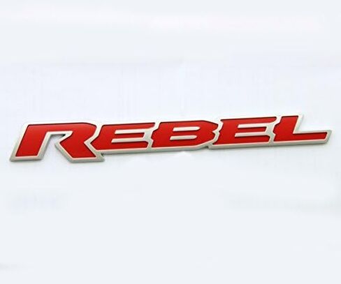 1pc OEM 13 Inches Rebel Tailgate Emblem Badge 3D Nameplate Compatible with 1500 2500 3500 (Black Red) in Saudi Arabia