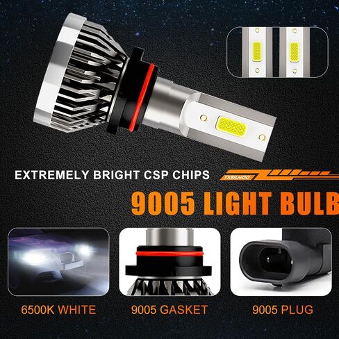 Compatible For Toyota Highlander 2014-2019 9005 H11 High/Low Beam H11 Fog Light Bulbs Pulg And Play IP68 Pack of 6 in Saudi Arabia