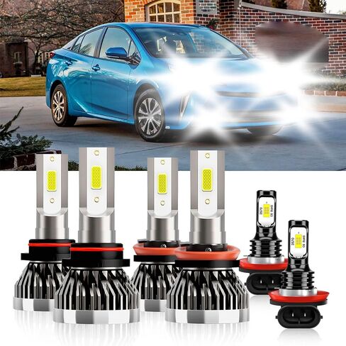 Compatible For Toyota Highlander 2014-2019 9005 H11 High/Low Beam H11 Fog Light Bulbs Pulg And Play IP68 Pack of 6 in Saudi Arabia