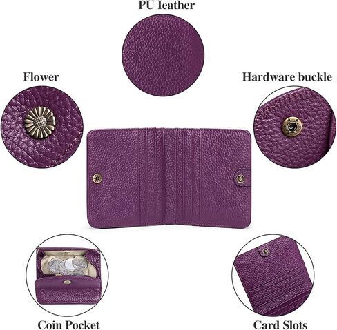 SENDEFN Small Wallet for Women with Coin Pouch Leather RFID Blocking Bifold Credit Card Holder Mini Wallet for Ladies Teen Girls Travel in Saudi Arabia