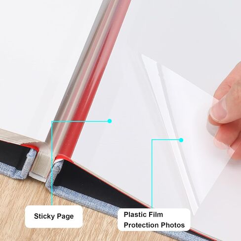 Sieral 4 Pcs Large Photo Album 10.6 x 11" Self Adhesive Scrapbook Album for 4x6 5x7 8x10 Pictures 40 Pages DIY Linen Cover Memory Album Photo Book for Family Travel Wedding Gifts in Saudi Arabia