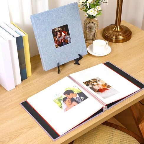 Sieral 4 Pcs Large Photo Album 10.6 x 11" Self Adhesive Scrapbook Album for 4x6 5x7 8x10 Pictures 40 Pages DIY Linen Cover Memory Album Photo Book for Family Travel Wedding Gifts in Saudi Arabia