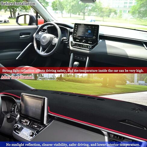 for Toyota Corolla Accessories 2019 2020 2021 2022 2023 2024 2025 Dash Cover Dashboard Cover Mat Custom Fit Center Console Cover Hatch Sedan Sunshield Protector Pad(Red Edge in Saudi Arabia