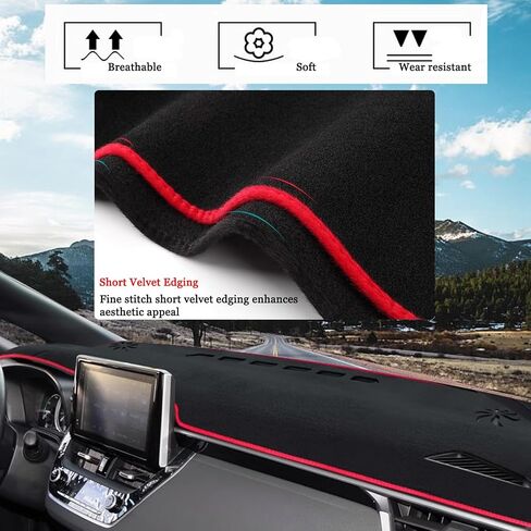for Toyota Corolla Accessories 2019 2020 2021 2022 2023 2024 2025 Dash Cover Dashboard Cover Mat Custom Fit Center Console Cover Hatch Sedan Sunshield Protector Pad(Red Edge in Saudi Arabia