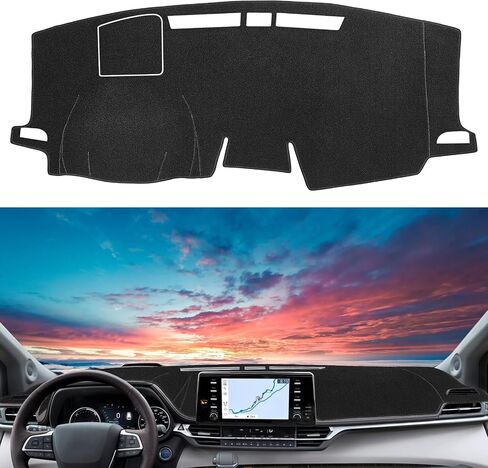 حصيرة غلاف DASH مخصصة ل Toyota Sienna 2021 2022 2023 2024 2025 Dashboard Mats Protector Dash Carpet Protector in Kuwait
