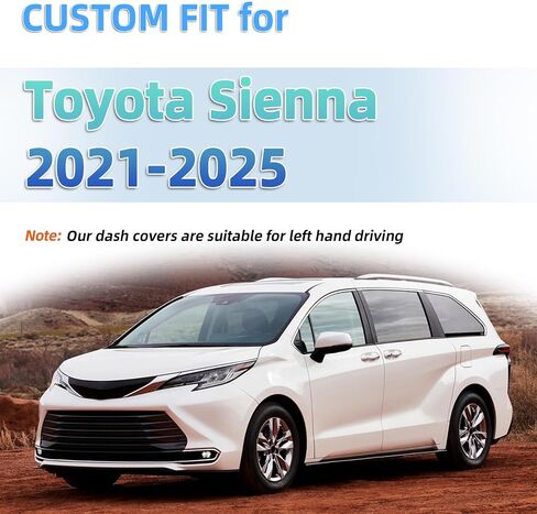 حصيرة غلاف DASH مخصصة ل Toyota Sienna 2021 2022 2023 2024 2025 Dashboard Mats Protector Dash Carpet Protector in Kuwait